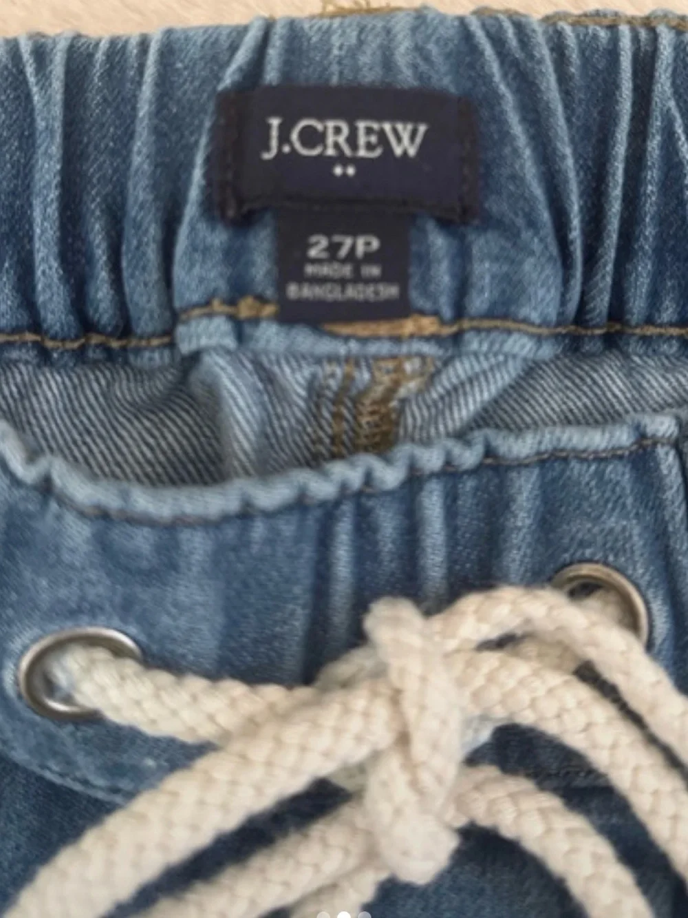 J. Crew Light Blue Denim Ankle Crop Jeans with Drawstring